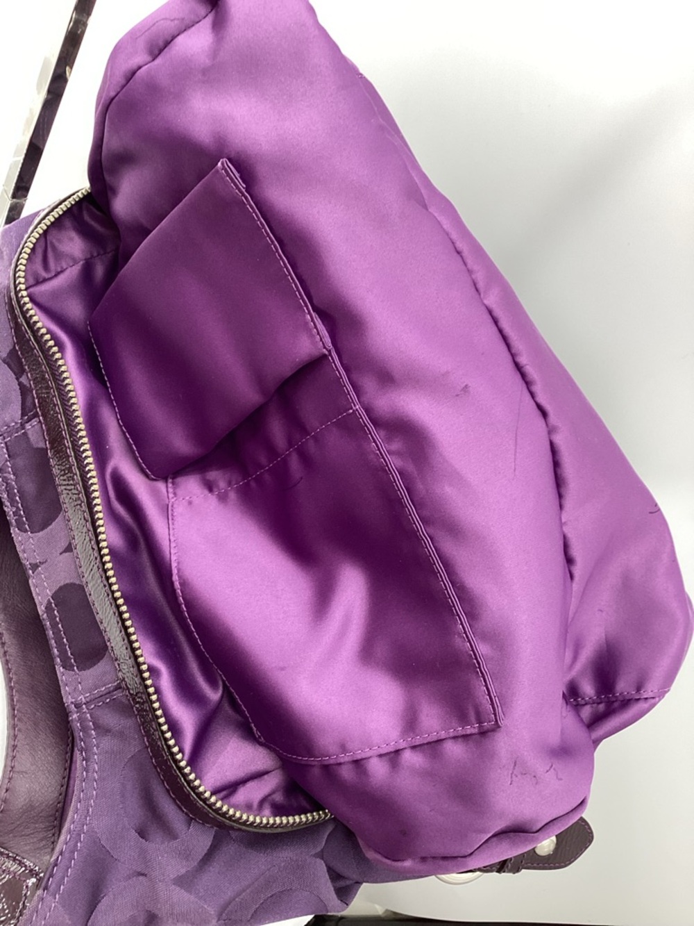Y2K Coach Madison Maggie Purple Signature Shoulder Bag - Picture 14 of 16